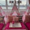 Pink-White Striped Teepee Tent with Canvas Bag - Image 6