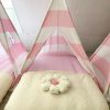 Pink-White Striped Teepee Tent with Canvas Bag - Image 2