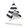 Black-White Striped Teepee Tent with Canvas Bag