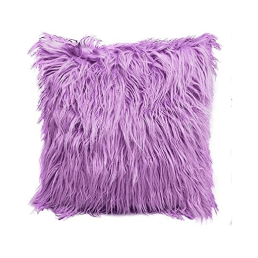 Light purple furry pillow