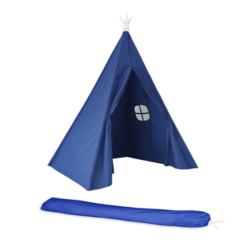 navy teepee sleepover tent with canvas bag