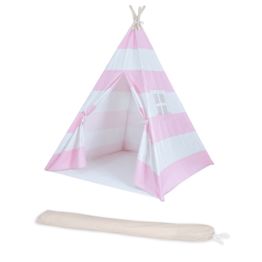 Pink White Striped Teepee Cover (2)