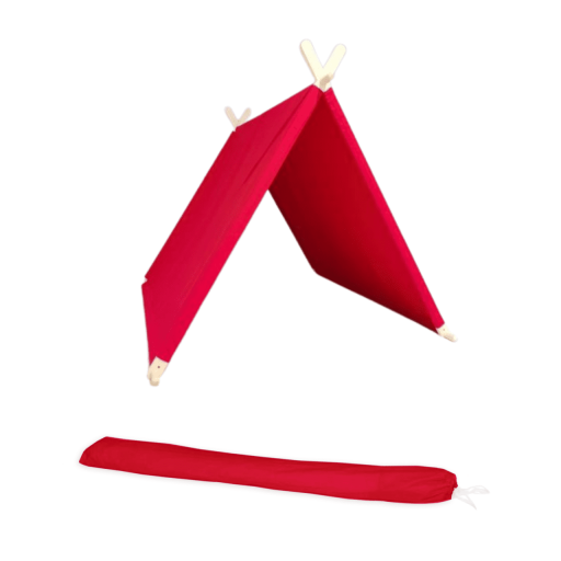red a frame tent with canvas bag